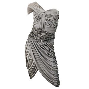Zuhair Murad Coutoure Beaded Grecian Cocktail Dress
